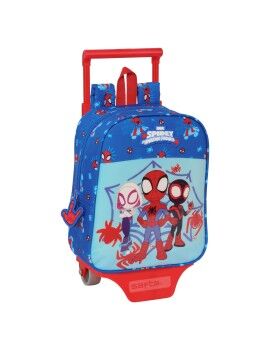 Mochila Escolar com Rodas Spidey Azul 22 x 27 x 10 cm