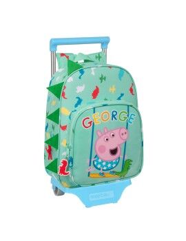 Mochila Escolar com Rodas Peppa Pig George Menta 26 x 34 x 11 cm