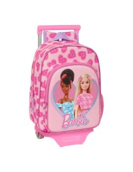 Mochila Escolar com Rodas Barbie Love Cor de Rosa 26 x 34 x 11 cm