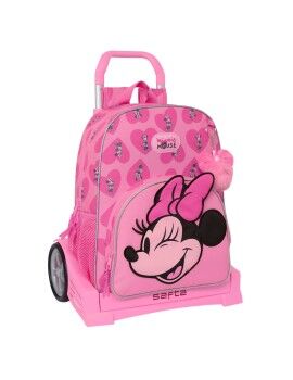 Mochila Escolar con Ruedas Minnie Mouse Loving Rosa 33 x 42 x 14 cm