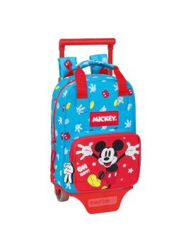 Mochila Escolar com Rodas Mickey Mouse Clubhouse Fantastic Azul Vermelho 20 x 28 x 8 cm