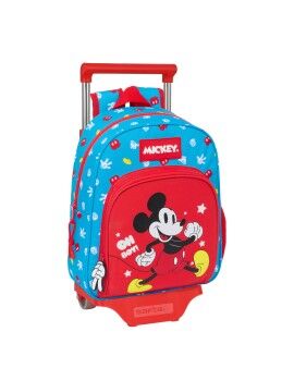 Mochila Escolar com Rodas Mickey Mouse Clubhouse Fantastic Azul Vermelho 28 x 34 x 10 cm