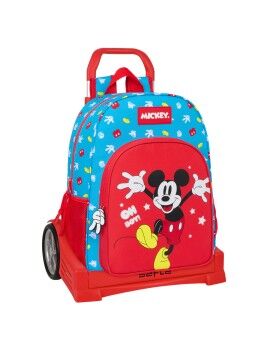 Mochila Escolar com Rodas Mickey Mouse Clubhouse Fantastic Azul Vermelho 33 x 42 x 14 cm