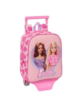 Mochila Escolar com Rodas Barbie Love Cor de Rosa 22 x 27 x 10 cm