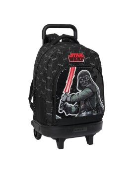 Mochila Escolar com Rodas Star Wars The fighter Preto 33 X 45 X 22 cm