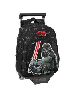 Mochila Escolar com Rodas Star Wars The fighter Preto 27 x 33 x 10 cm