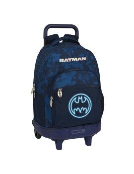 Mochila Escolar com Rodas Batman Legendary Azul Marinho 33 X 45 X 22 cm