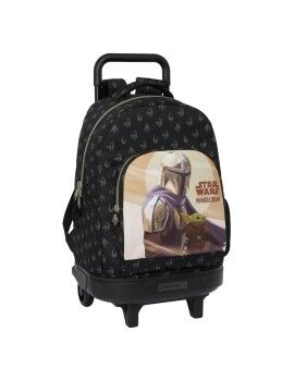 Mochila Escolar com Rodas The Mandalorian This is the way Preto 33 X 45 X 22 cm