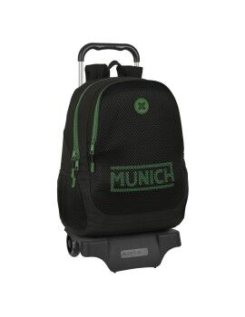 Mochila Escolar com Rodas Munich Caviar Preto 32 x 44 x 16 cm