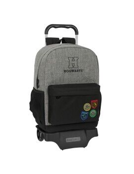 Mochila Escolar con Ruedas Harry Potter House of champions Negro Gris 30 x 43 x 14 cm