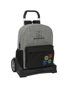 Mochila Escolar con Ruedas Harry Potter House of champions Negro Gris 32 x 43 x 14 cm