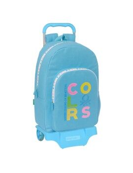 Mochila Escolar con Ruedas Benetton Spring Azul cielo 30 x 46 x 14 cm