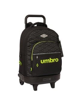 Mochila Escolar com Rodas Umbro Lima Preto 33 X 45 X 22 cm