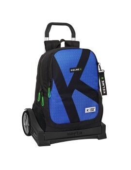 Mochila Escolar com Rodas Kelme Royal Azul Preto 32 x 44 x 16 cm