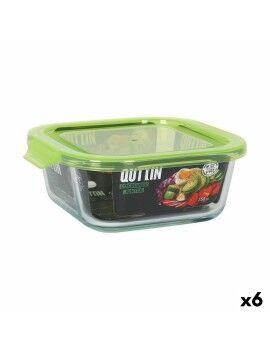 Fiambrera Cuadrada con Tapa Quttin Verde 750 ml (6 Unidades)