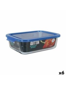 Lancheira Retangular com Tampa Quttin Azul Retangular 23 x 17,5 x 7 cm (6 Unidades)