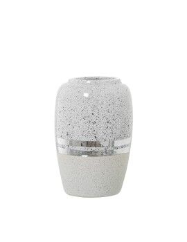 Vaso Alexandra House Living Branco Prateado Cerâmica 13 x 20 cm