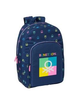 Mochila Escolar Benetton Cool Azul Marinho 30 x 46 x 14 cm