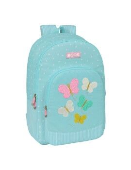 Mochila Escolar Moos Butterflies Azul 30 x 46 x 14 cm