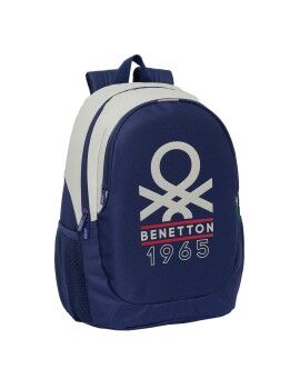 Mochila Escolar Benetton Varsity Cinzento Azul Marinho 32 x 44 x 16 cm