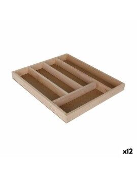 Organizador para Cubiertos Quttin Madera 33 x 28 x 3,5 cm (12 Unidades)