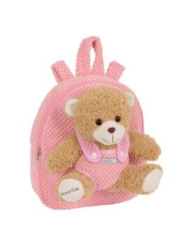 Mochila Infantil Safta Urso de Peluche Cor de Rosa 23 x 27 x 7,5 cm