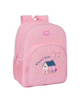 Mochila Escolar Glow Lab Sweet home Cor de Rosa 33 x 42 x 14 cm