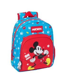 Mochila Escolar Mickey Mouse Clubhouse Fantastic Azul Rojo 28 x 34 x 10 cm