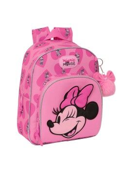 Mochila Escolar Minnie Mouse Loving Cor de Rosa 28 x 34 x 10 cm