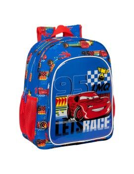 Mochila Escolar Cars Race ready Azul 32 X 38 X 12 cm