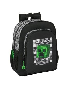 Mochila Escolar Minecraft Preto Cinzento 32 X 38 X 12 cm