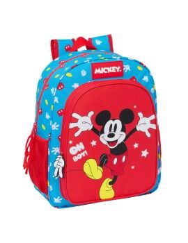 Mochila Escolar Mickey Mouse Clubhouse Fantastic Azul Vermelho 32 X 38 X 12 cm