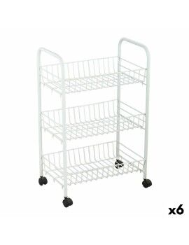 Carrinho de Vegetais Confortime Branco Metal 3 Prateleiras 40 x 26 x 62 cm (6 Unidades)