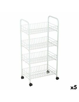 Carrinho de Vegetais Confortime Branco Metal 4 Prateleiras 36 x 26,5 x 86 cm (5 Unidades)