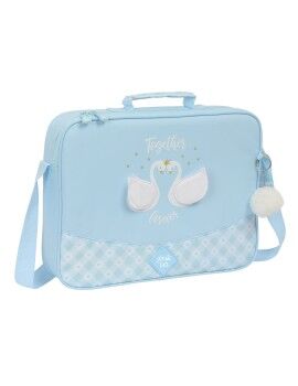 Cartera Escolar Glow Lab Cisnes Azul claro 38 x 28 x 6 cm