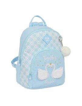 Mochila Glow Lab Cisnes Mini Azul Claro 25 x 30 x 13 cm