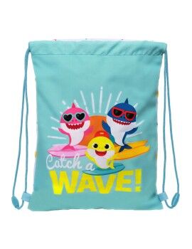 Bolsa Mochila con Cuerdas Baby Shark Surfing Azul Blanco 26 x 34 x 1 cm