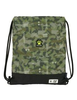 Bolsa Mochila con Cuerdas Kelme Travel Negro Verde 35 x 40 x 1 cm