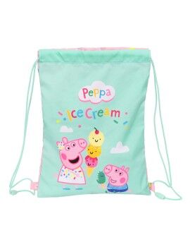 Bolsa Mochila con Cuerdas Peppa Pig Ice cream Rosa Menta 26 x 34 x 1 cm