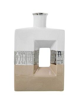 Vaso Alexandra House Living Branco Prateado Cerâmica 18 x 7 x 28 cm