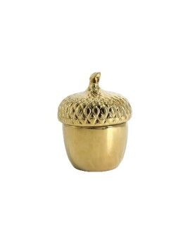 Caixa Decorativa Romimex Dourado Cerâmica Bellota 11 x 17 x 11 cm