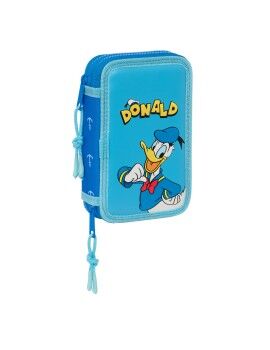 Plumier Doble Donald Azul 12.5 x 19.5 x 4 cm (28 piezas)