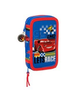 Plumier Doble Cars Race ready Azul 12.5 x 19.5 x 4 cm (28 piezas)