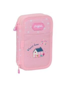 Plumier Doble Glow Lab Sweet home Rosa 12.5 x 19.5 x 4 cm (28 piezas)