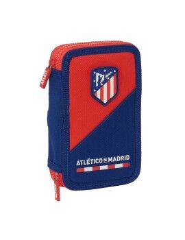 Plumier Doble Atlético Madrid Azul Rojo 12.5 x 19.5 x 4 cm (28 piezas)