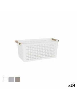 Cesta Multiusos Confortime Plástico Com pegas Madeira 26 x 14,5 x 12 cm (24 Unidades)