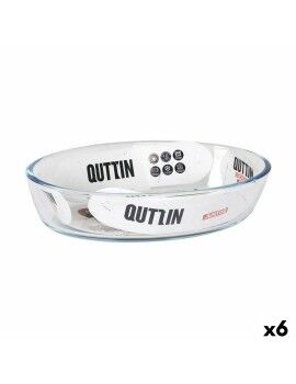 Recipiente de Cozinha Quttin 700 ml Vidro Oval (6 Unidades)