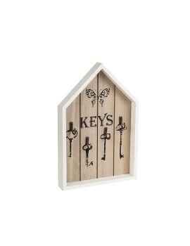 Porta-Chaves Romimex Branco Natural Madeira MDF 18 x 27 x 3 cm