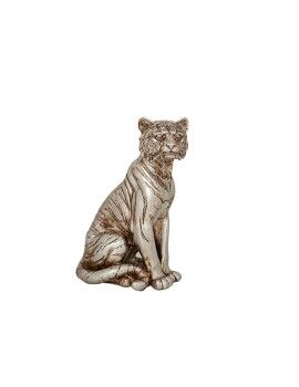 Figura Decorativa Romimex Plateado Resina Tigre 15 x 21 x 9 cm