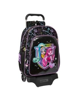 Mochila Escolar com Rodas Monster High Preto 33 x 42 x 14 cm